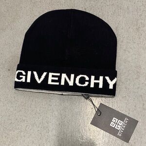 Givenchy Black and White Logo Beanie
